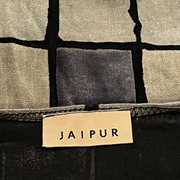 Devore top with multicolor blue squares - Picture 6 of 6